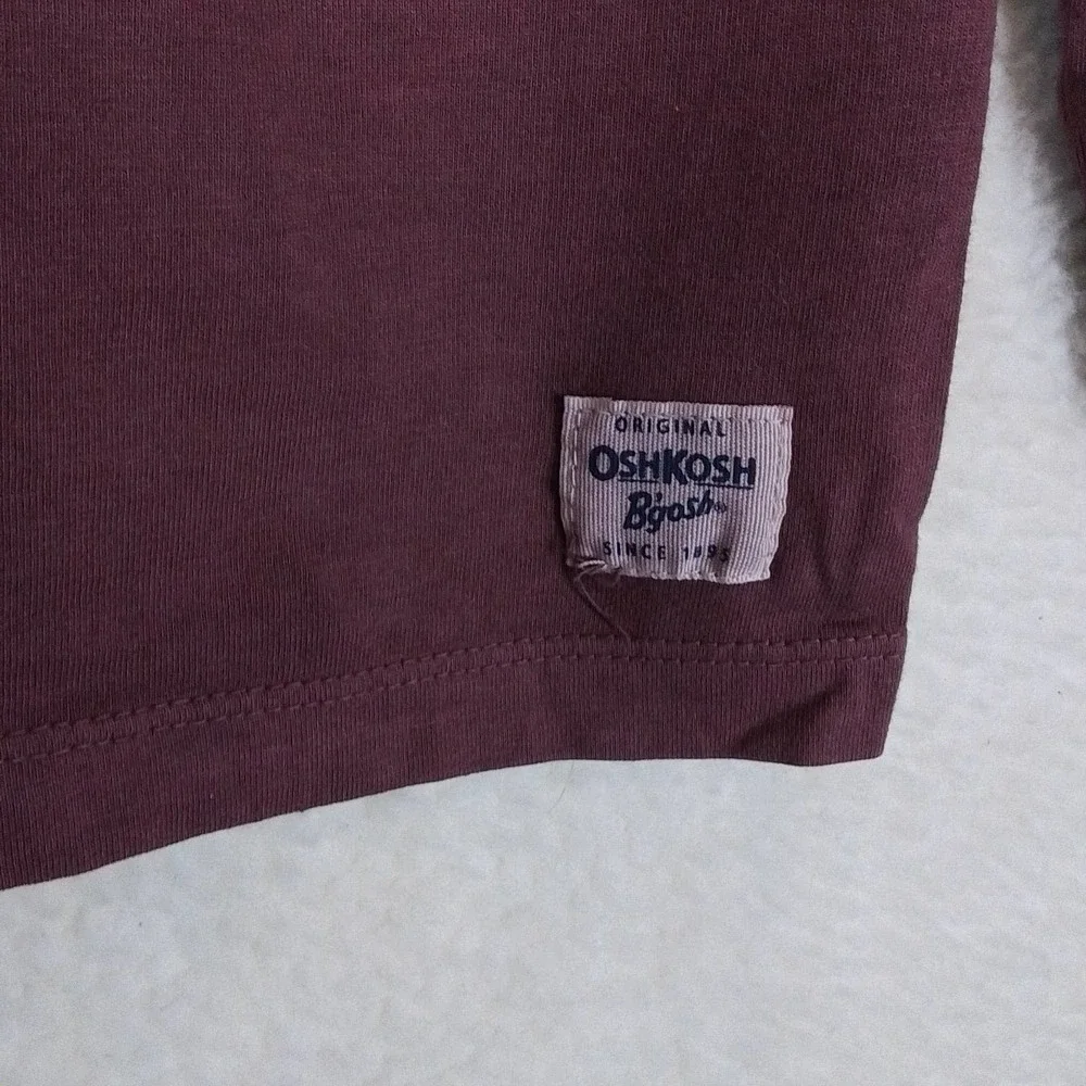 OshKosh Long‎ Sleeve Cotton Henley Tee Boys Size 6 in Burgundy